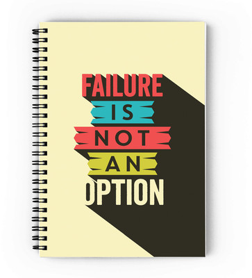 epheriwala Failure is not an option A5 Notebook Unruled 160 Pages(Grey, White)