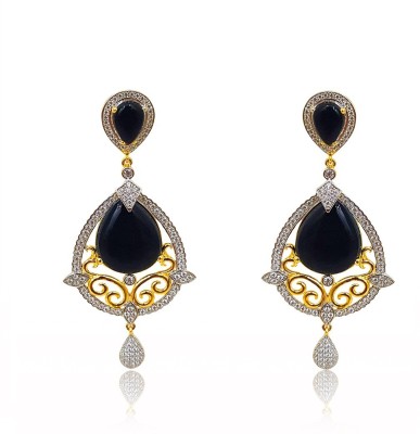 SHI Jewellery Fashionable Traditional Gold Plated Fancy Party Wear American Diamond Jhumki Earring For Women And Girls Pearl Alloy Drops & Danglers