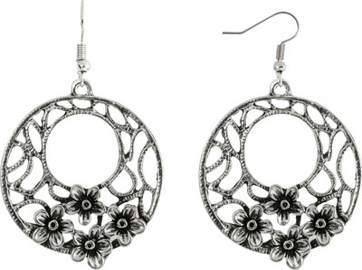 SILVER SHINE Floral Hollow Alloy Drops & Danglers
