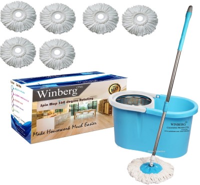 Winberg Spin Mop Set with Extra Refill Mop Set(Multicolor)