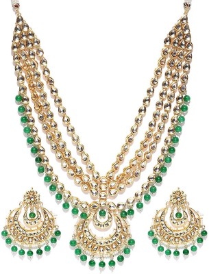 Shining Diva Alloy Green, Gold Jewellery Set(Pack of 1)
