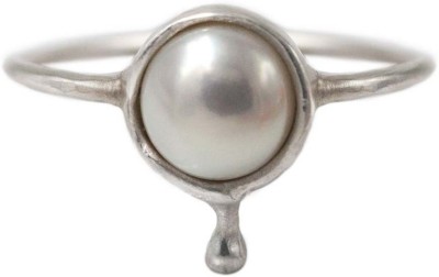 GALAXY ASTRO Natural south sea pearl / Moti Ring Stone Pearl Silver Plated Ring