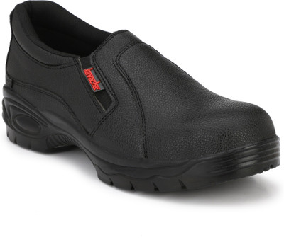 Kavacha Steel Toe Leather Safety Shoe(Black, S1, Size 9)