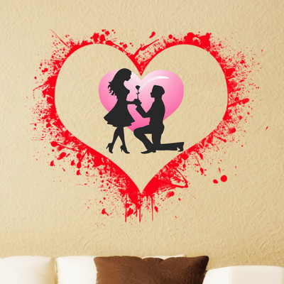 Decals Point 49 cm Purpose Love Birds Self Adhesive Sticker(Pack of 1)