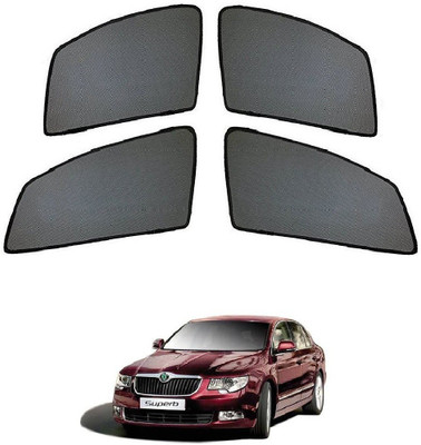 AuTO ADDiCT Side Window Sun Shade For Skoda Superb(Black)