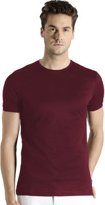 ADRO Self Design Men Round Neck Maroon T-Shirt