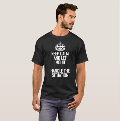 Exoctic Silver Printed Men Round Neck Black T-Shirt