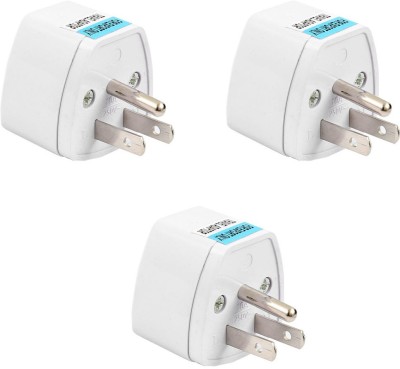 HI-PLASST 3-Prong TYPE-B Universal Electrical AC Wall Plug Adapter Worldwide Adaptor(White)