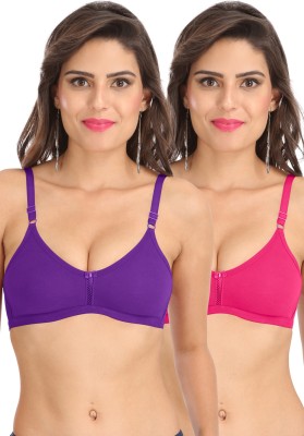 SONA M1020-MOOV-PINK-90D Women T-Shirt Non Padded Bra(Purple, Pink)