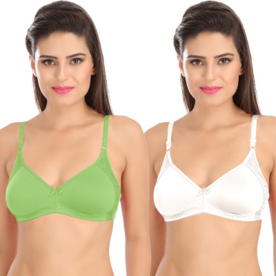 SONA M1005 Everyday Seamless Full Support Side Lace Women T-Shirt Non Padded Bra(Multicolor)