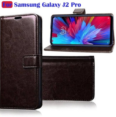 FARMAISH Flip Cover for Samsung Galaxy J2 Pro(Brown, Shock Proof, Pack of: 1)