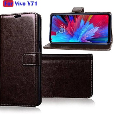 FARMAISH Flip Cover for VIVO Y71(Brown, Shock Proof, Pack of: 1)