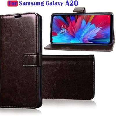 FARMAISH Flip Cover for Samsung Galaxy A20, Samsung Galaxy A30, Samsung Galaxy M10s(Brown, Shock Proof, Pack of: 1)