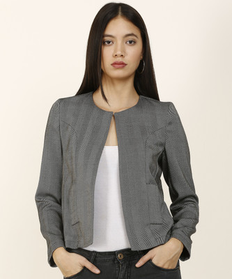 Van Heusen Full Sleeve Self Design Women Jacket at flipkart