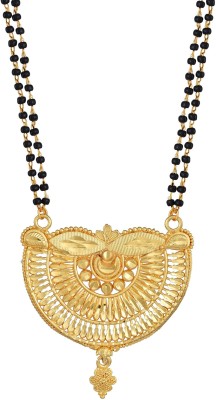 MissMister Gold Plated Brass Handmade Work, Big Size Traditional Tanmaniya Mangalsutra for Women Girls Brass Mangalsutra