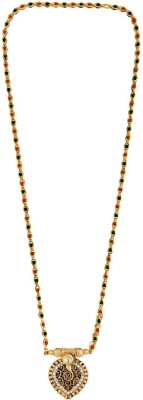 Dzinetrendz Gold Plated Brass, Pear Shaped Brass Mangalsutra