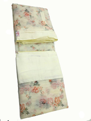 ANS Polyester Adults Washable mosquito net 6.5 x 10 ft cream printed polyester Mosquito Net(Cream, Bed Box)