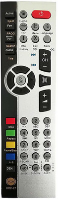 LipiWorld URC-27 3in1 Universal Remote Control Compatible for DVD LED LCD with D2H VIDEOCON Remote Controller(Gray)