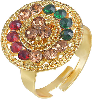 memoir Gold Plated Brass Brass Cubic Zirconia Gold Plated Ring