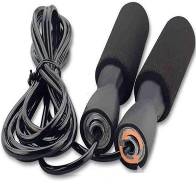 SPORTLAND Adjustable Skipping Rope for Gym Training and Workout Freestyle Skipping Rope(Black, Length: 254 cm)