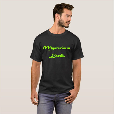 Exoctic Silver Printed Men Round Neck Black T-Shirt