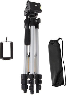 LIFEMUSIC tripod perfectly leveled For Camera Bluetooth Bracket Mobile Phone External Photograph Portable Video Professional Selfie,3-way pan head tripod for camera Mobile Tripod With Mobile Clip Holder Bracket Fully Flexible Mount Cum Tripod Stand with Three-dimensiona Tripod, Tripod Kit(Silver, Bl