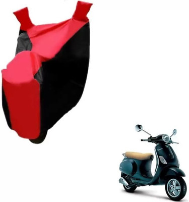 ELECTRIBLES Two Wheeler Cover for Piaggio(Vespa LX, Black, Red)
