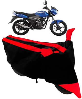 ELECTRIBLES Two Wheeler Cover for Bajaj(Discover 100 DTS-i, Black, Red)