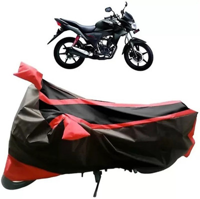 KAROBAR Two Wheeler Cover for Suzuki(GS 150R, Black, Red)