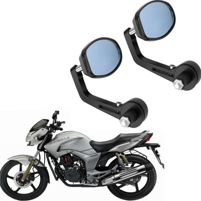 BRPEARl Manual Rear View Mirror, Dual Mirror, Driver Side For Hero Hunk(Right, Left)