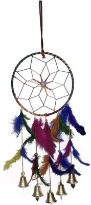 Ryme Beautiful 6 Inches Multi Color Dream Catcher With Bell Wall Hanging For Home / Office Wool Dream Catcher(6 inch, Multicolor)