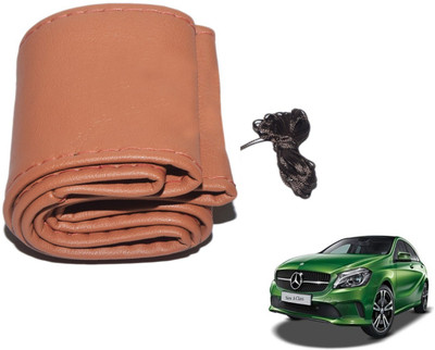 Auto Hub Hand Stiched Steering Cover For Mercedes Benz A-Class(Brown, Leatherite)