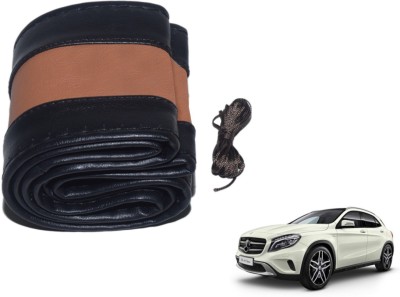 Auto Hub Hand Stiched Steering Cover For Mercedes Benz GLA-Class(Black, Brown, Leatherite)