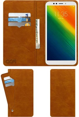 ACM Wallet Case Cover for Lenovo K9 Note(Brown, Cases with Holder, Pack of: 1)