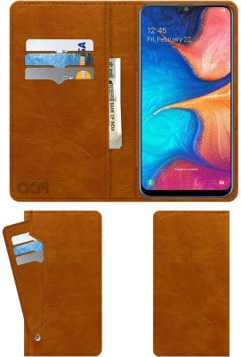 ACM Wallet Case Cover for Samsung Galaxy A20(Brown, Cases with Holder, Pack of: 1)