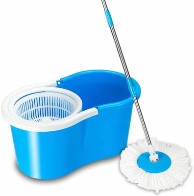 JSN Spin Mop with 1 Microfiber Refill Mop Set(Blue)