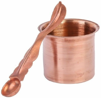 Astrodidi Panchpatra Pali Panch Patra with Spoon Achmani for Poojan Purpose Copper(2 Pieces, Brown)