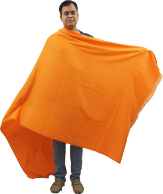 Vrinde Wool Solid Men Shawl(Orange)