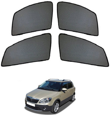 AuTO ADDiCT Side Window Sun Shade For Skoda Fabia(Black)