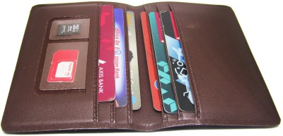 Peacock Mundkar Boys Formal Tan, Brown Artificial Leather, Canvas, Fabric, Plastic Card Holder(6 Card Slots)