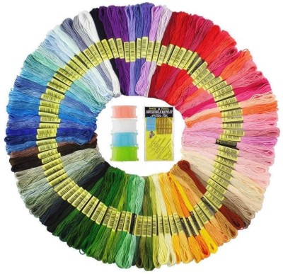 DIY Crafts Embroidery Floss Cross Stitch Thread Pack of 100 Skiens (Multi Color)