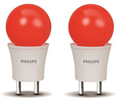 PHILIPS 0.5 W Basic Standard Plug & Play LED Bulb(Red, Pack of 2)