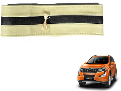 Auto Hub Hand Stiched Steering Cover For Mahindra XUV 500(Beige, Black, Leatherite)