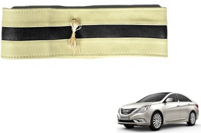 Auto Hub Hand Stiched Steering Cover For Hyundai Sonata Embera(Beige, Black, Leatherite)