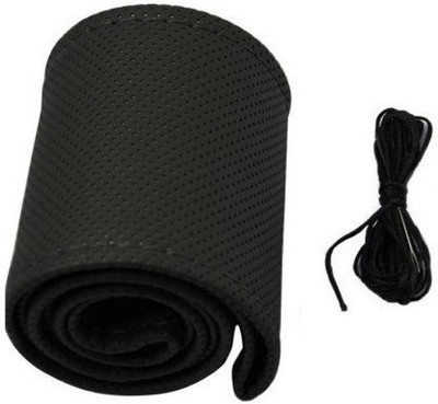 Auto Hub Hand Stiched Steering Cover For Tata Bolt(Black, Leatherite)