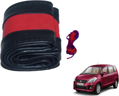 Auto Hub Hand Stiched Steering Cover For Maruti Ertiga(Black, Red, Leatherite)