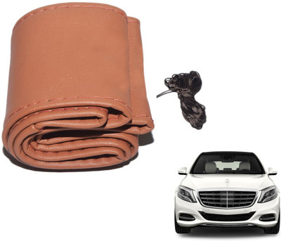 Auto Hub Hand Stiched Steering Cover For Mercedes Benz S-Class(Brown, Leatherite)