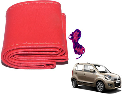 Auto Hub Hand Stiched Steering Cover For Maruti WagonR Stingray(Red, Leatherite)