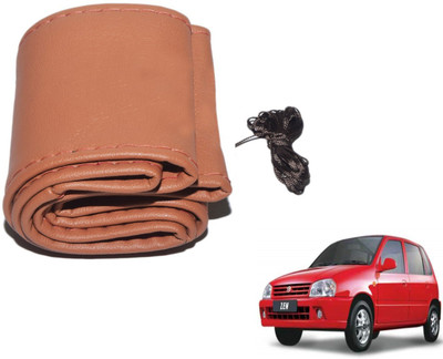 Auto Hub Hand Stiched Steering Cover For Maruti Zen(Brown, Leatherite)
