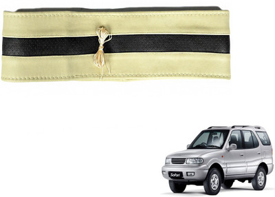 Auto Hub Hand Stiched Steering Cover For Tata Safari(Beige, Black, Leatherite)